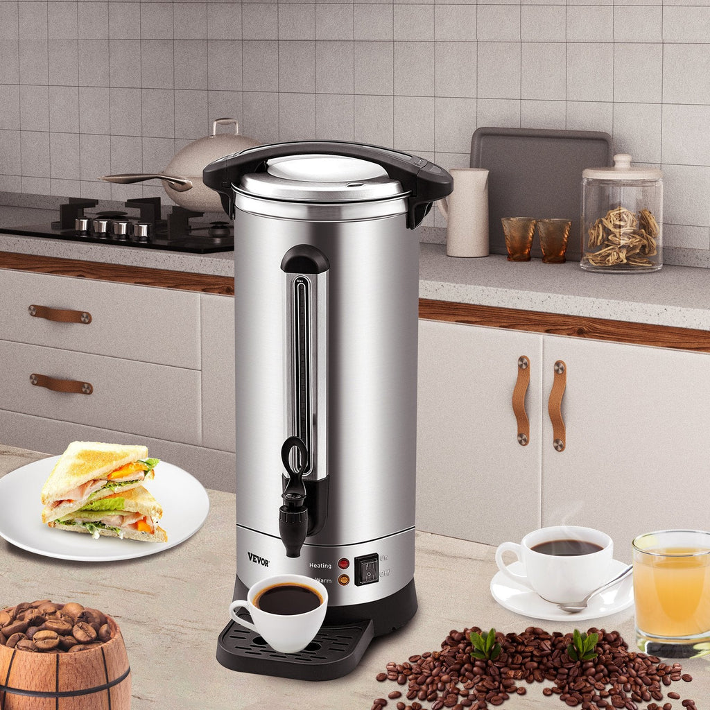 VEVOR 110-Cup Stainless Steel Coffee Urn – Fast Brew Commercial Coffee Dispenser