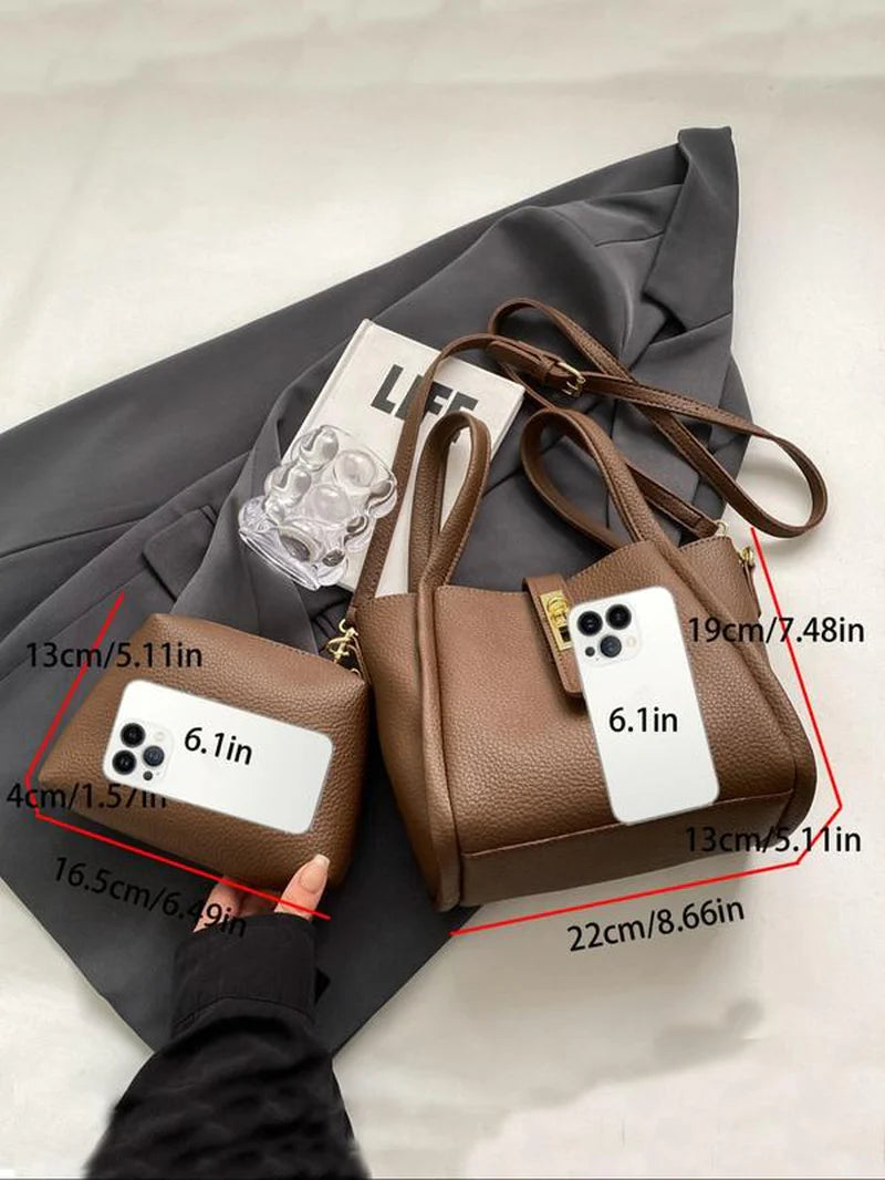 Chic Women's Faux Leather Bucket Bag - Stylish Crossbody with Adjustable Strap for Everyday Use