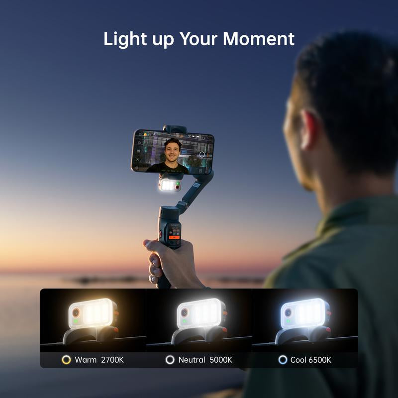 Hohem Isteady V3 Ultra Gimbal,Detachable Touchscreen Remote,Advanced AI Tracking with Any App,360° Infinite Pan Tracking,Select People&Obeject on Touchscreen to Track,3-Color Fill Light,3-Axis Stabilization, Compatible with Most Iphone&Android Series
