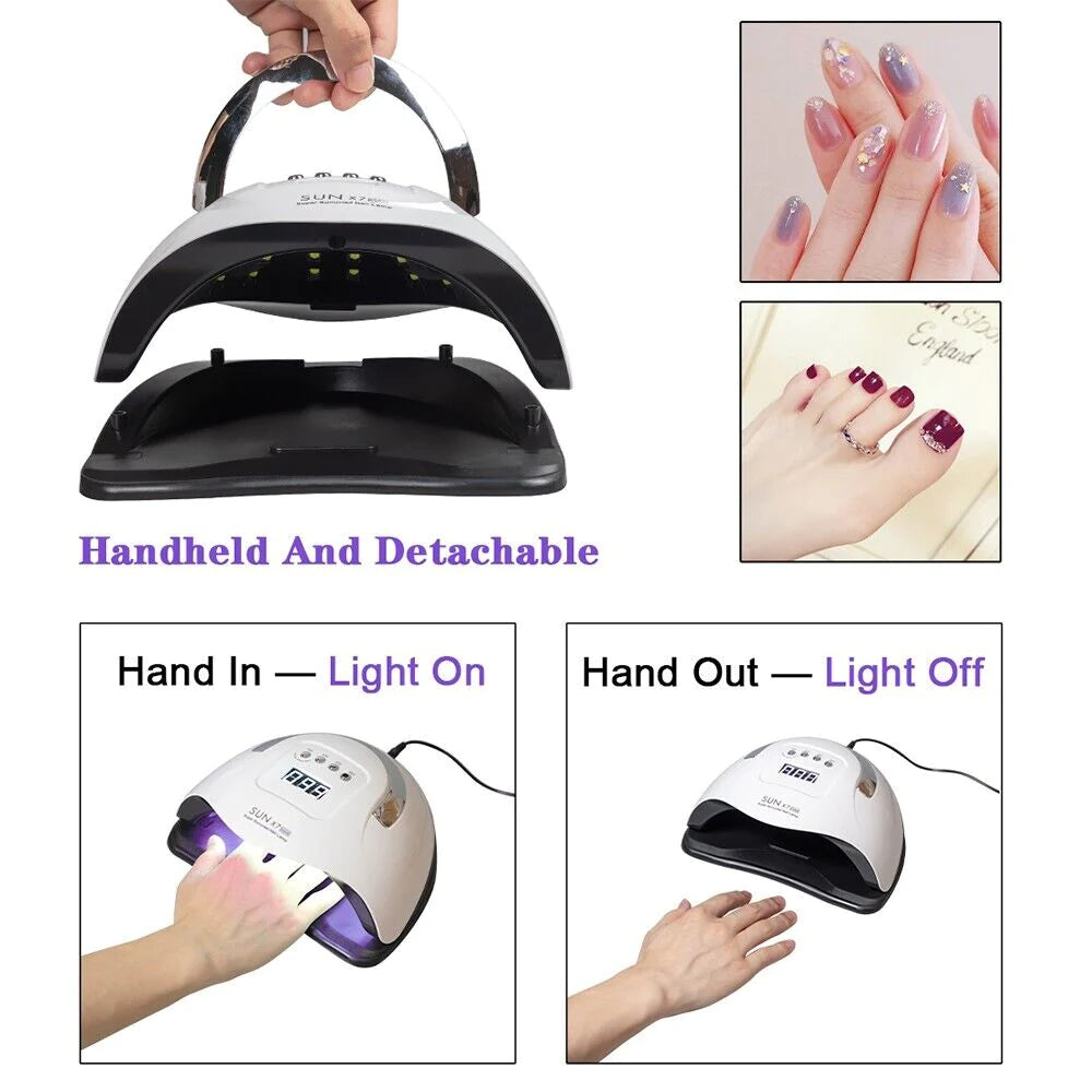 Professional 220W Nail Dryer - Fast LED & UV Gel Curing Lamp for Salon-Quality Manicures at Home
