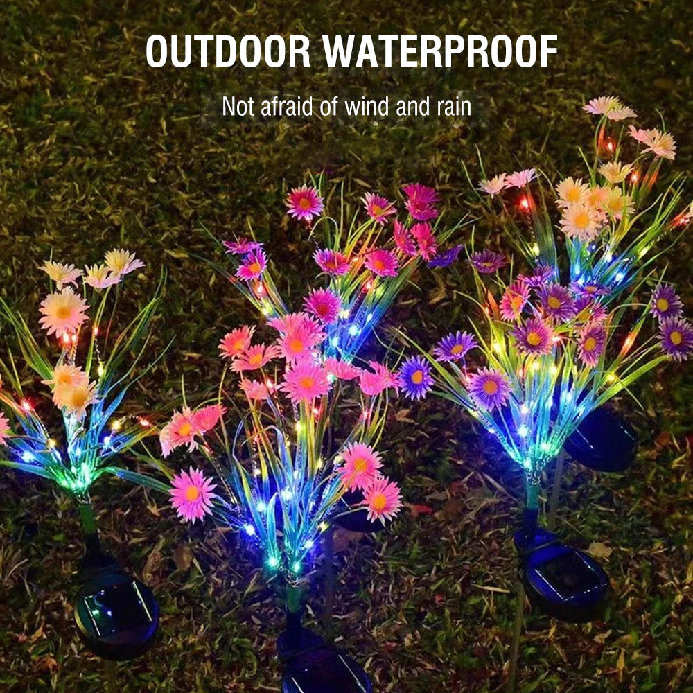 Illuminate Your Garden with Waterproof Solar LED Flower Stake Lights - Perfect Outdoor Patio Decoration!