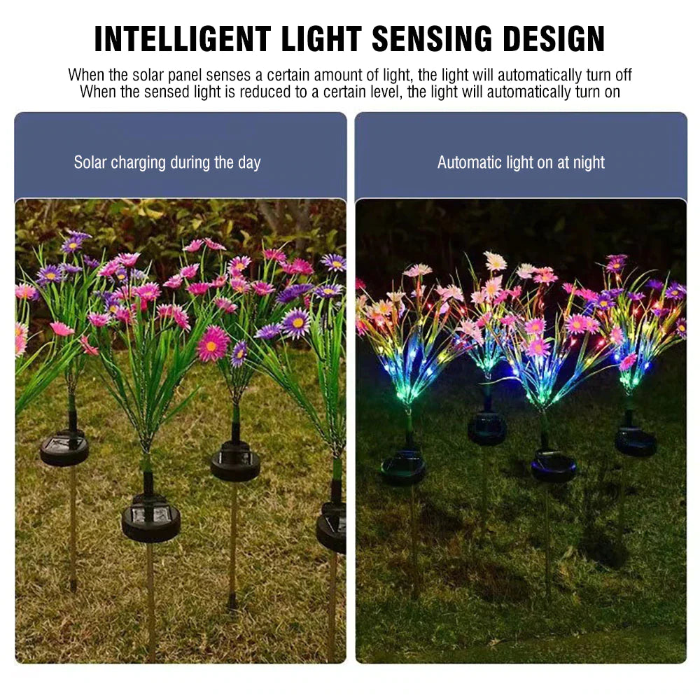 Illuminate Your Garden with Waterproof Solar LED Flower Stake Lights - Perfect Outdoor Patio Decoration!