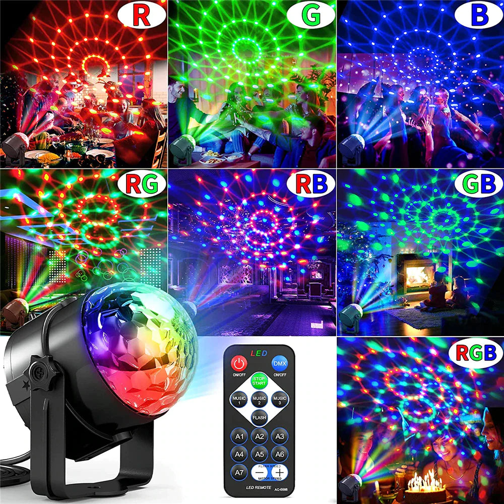 Strobe LED Disco Ball Lights - Sound Activated DJ Dance Lamp for Epic Party Vibes