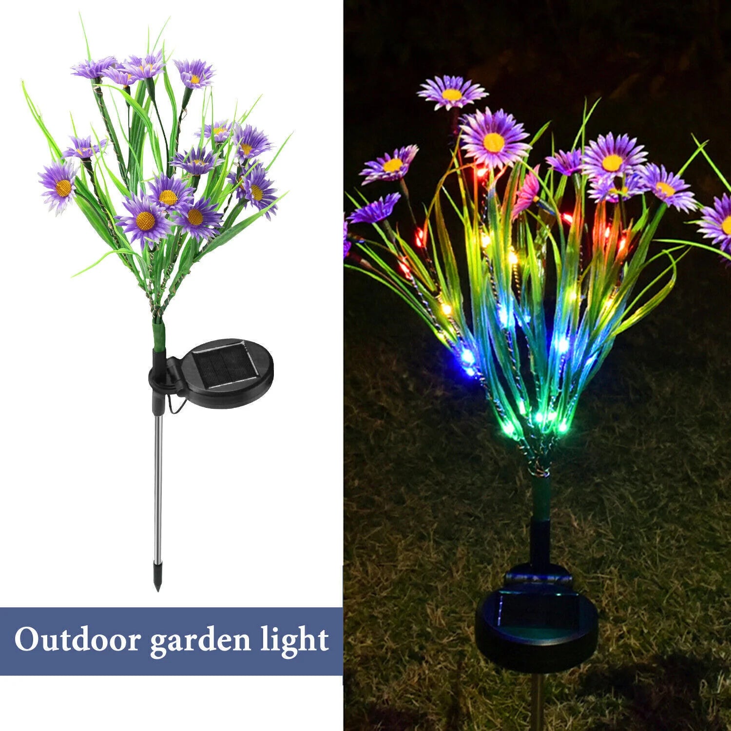 Illuminate Your Garden with Waterproof Solar LED Flower Stake Lights - Perfect Outdoor Patio Decoration!