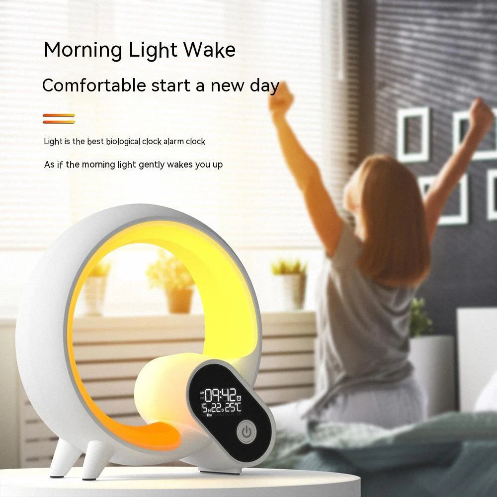 Creative Q Light Sunrise Alarm Clock with Bluetooth Audio & Colorful Atmosphere Light