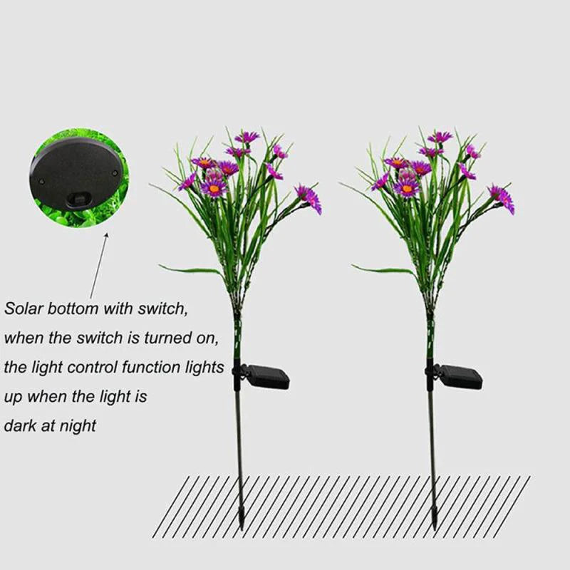 Illuminate Your Garden with Waterproof Solar LED Flower Stake Lights - Perfect Outdoor Patio Decoration!