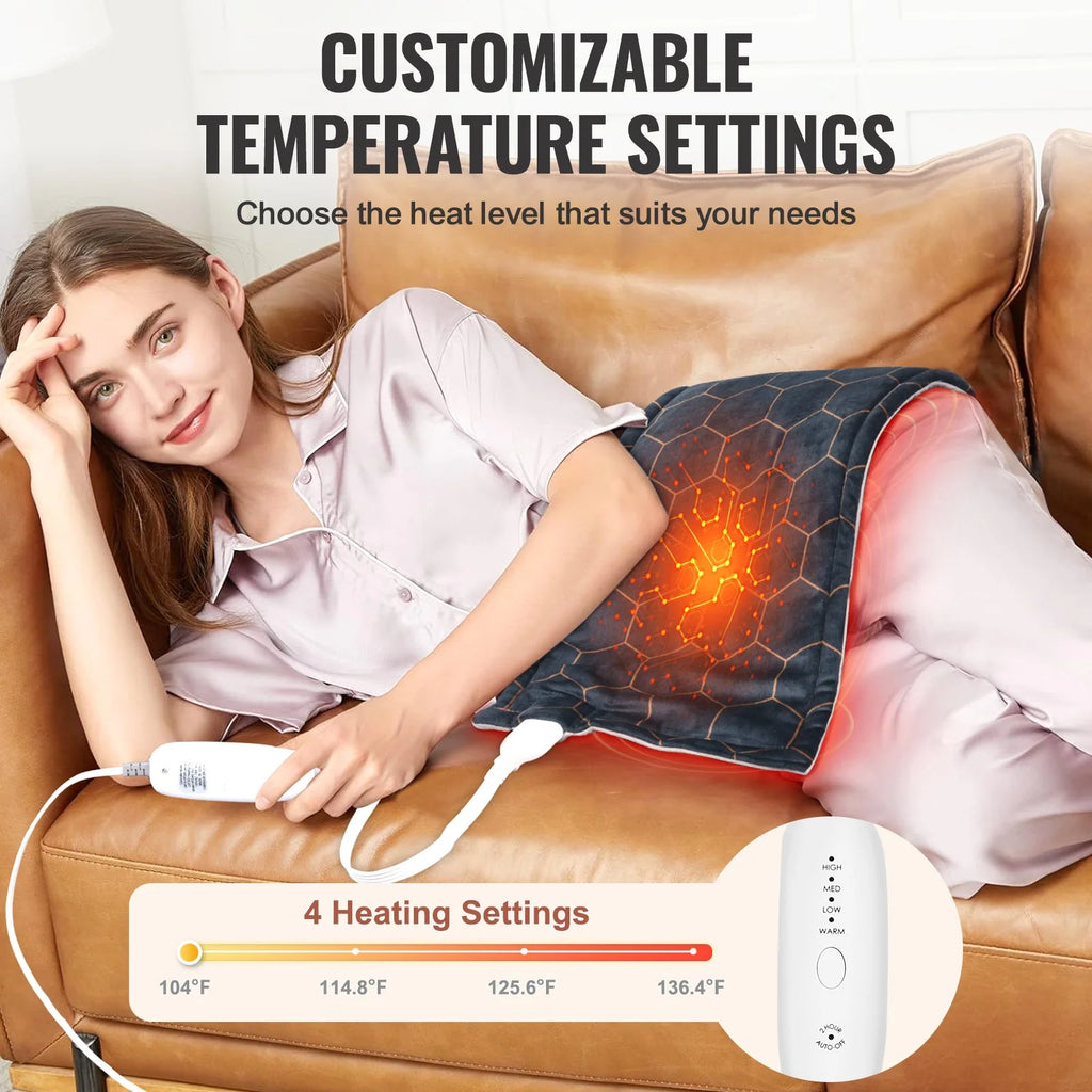 Experience Ultimate Pain Relief with VEVOR Weighted Heating Pad - Far Infrared Therapy, 12" x 24