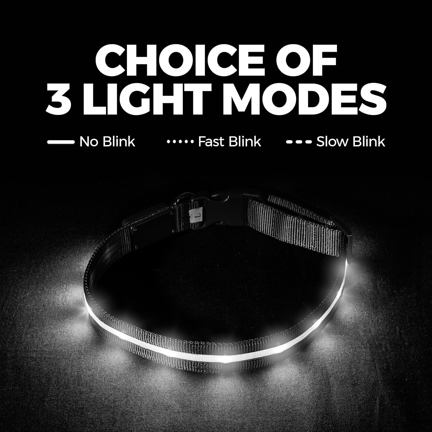 LED Dog Collar - Original USB Rechargeable, Waterproof, 1,000 Feet Visibility - Suitable for Small, Medium, and Large Dogs - Proudly Made in the USA