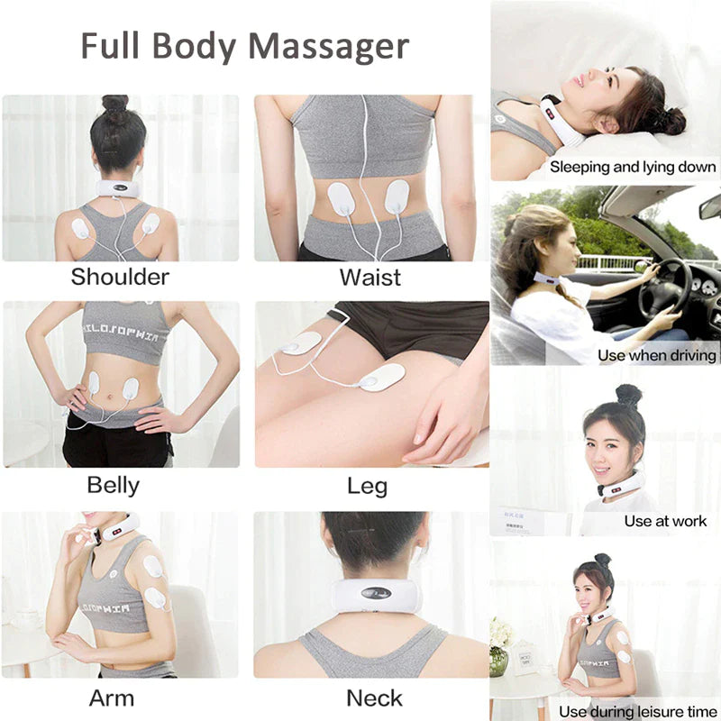 Relax and Revitalize: Electric Cervical Pulse Neck Massager with Magnetic Therapy