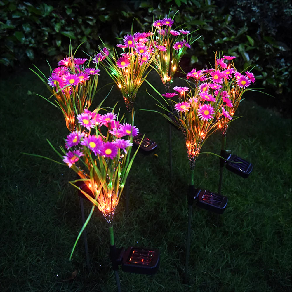 Illuminate Your Garden with Waterproof Solar LED Flower Stake Lights - Perfect Outdoor Patio Decoration!