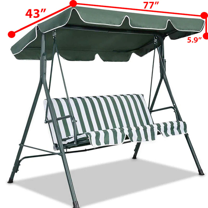 Extra-Large 77"X43" Outdoor Garden Swing Canopy Replacement Cover - Durable 300D Fabric