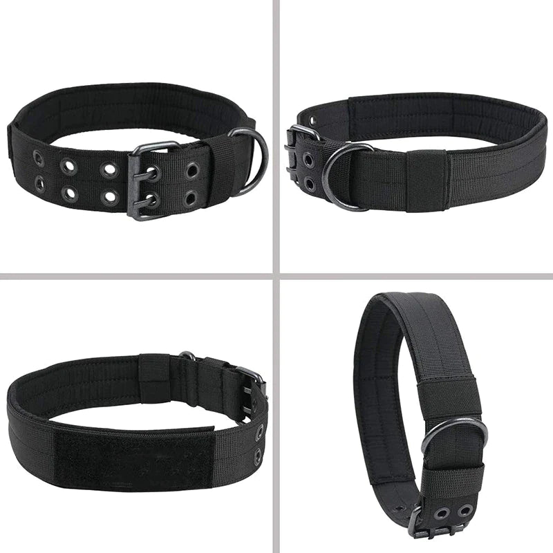 Heavy Duty 2" Wide Nylon Military Dog Collar with Metal Buckle - Perfect for Large K9s