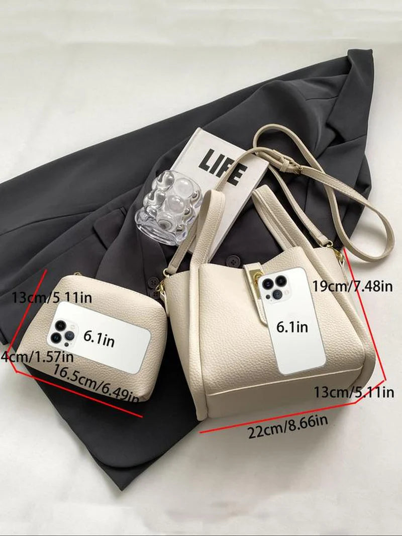 Chic Women's Faux Leather Bucket Bag - Stylish Crossbody with Adjustable Strap for Everyday Use