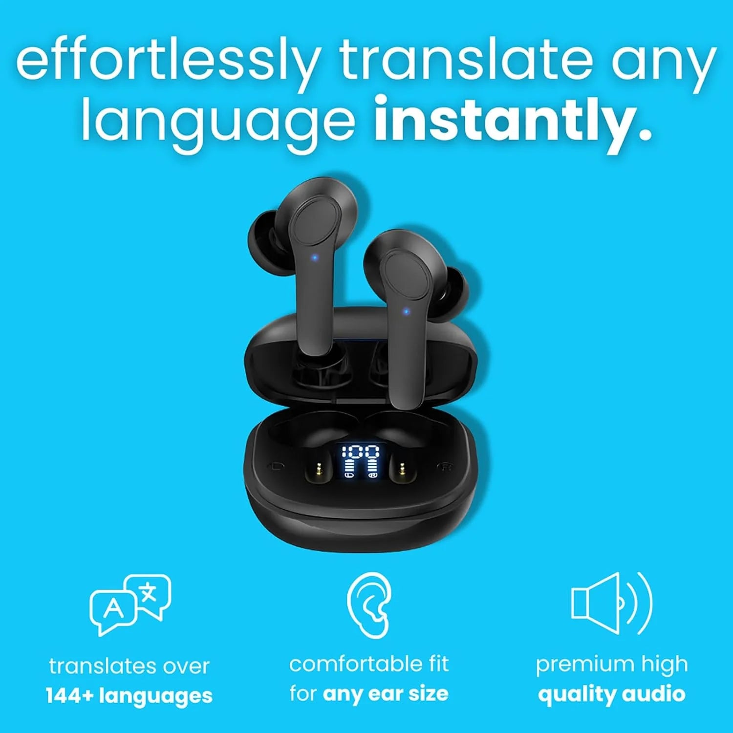 Translator Earbuds 144 Languages Real Time Online Offline Translation Earphones