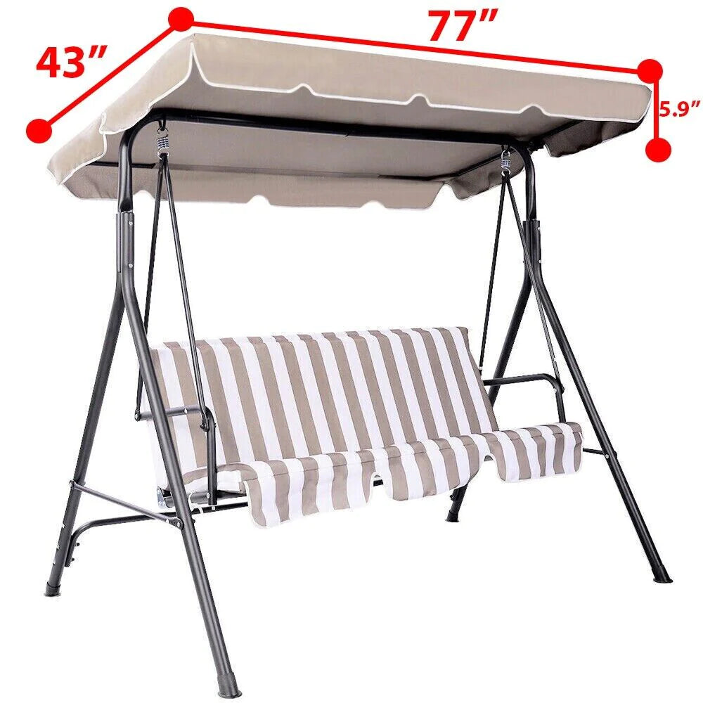 Extra-Large 77"X43" Outdoor Garden Swing Canopy Replacement Cover - Durable 300D Fabric