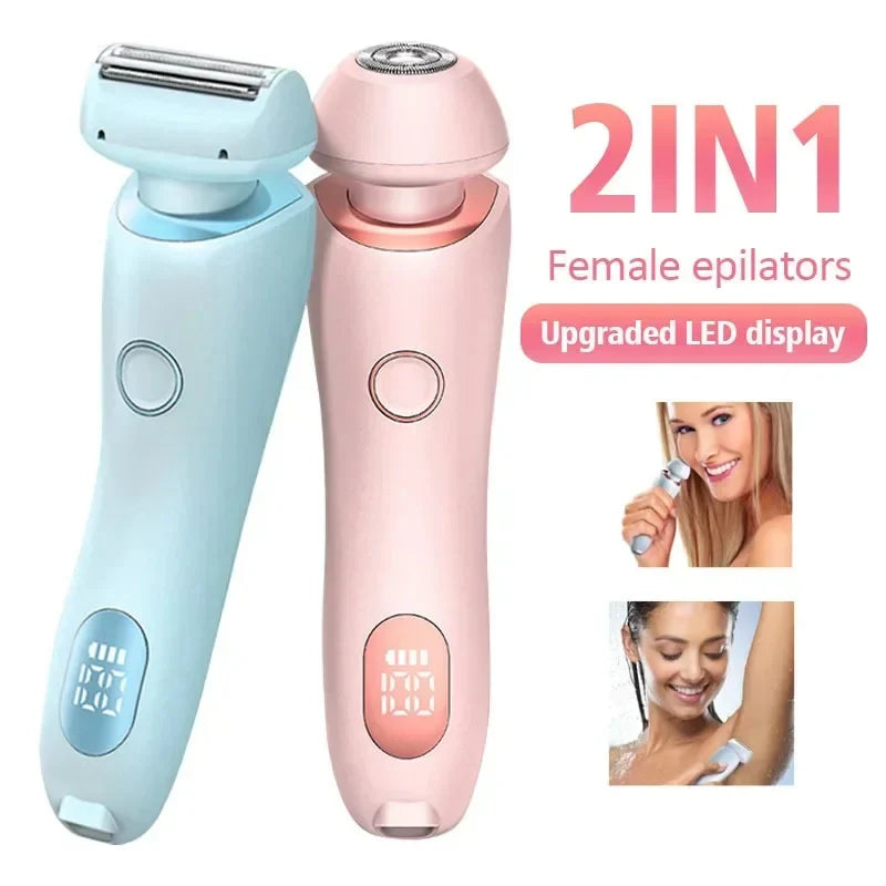 2-in-1 USB Rechargeable Hair Remover and Epilator – Effortless Smooth Shaving for Face, Body, and Bikini