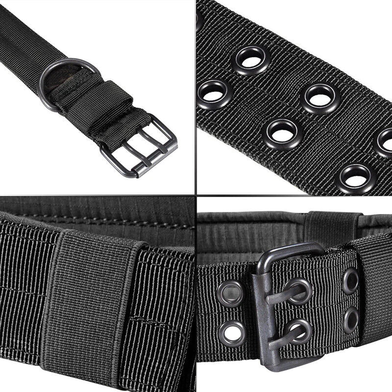 Heavy Duty 2" Wide Nylon Military Dog Collar with Metal Buckle - Perfect for Large K9s