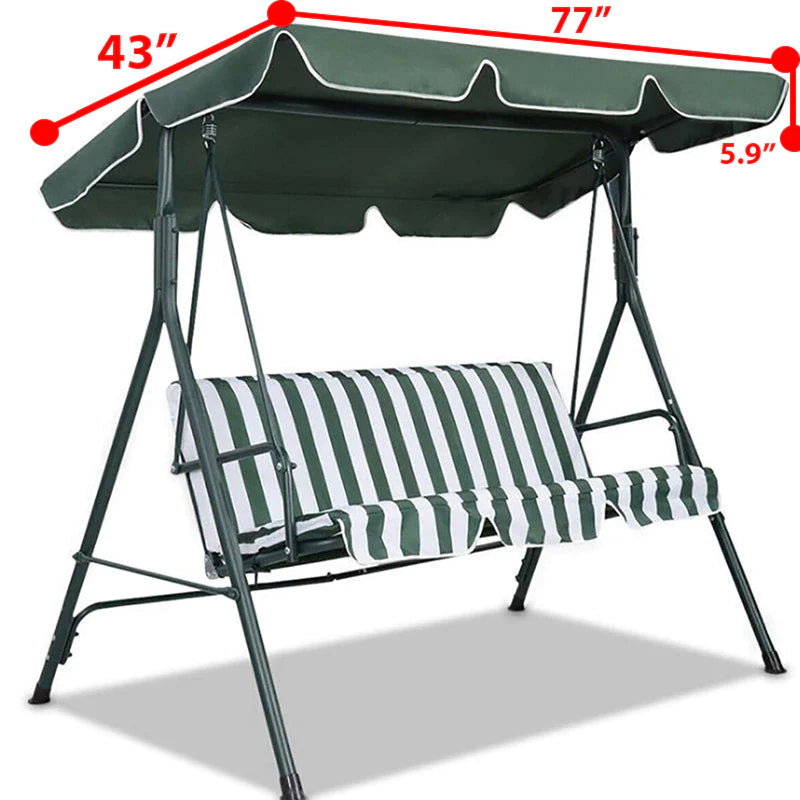 Extra-Large 77"X43" Outdoor Garden Swing Canopy Replacement Cover - Durable 300D Fabric