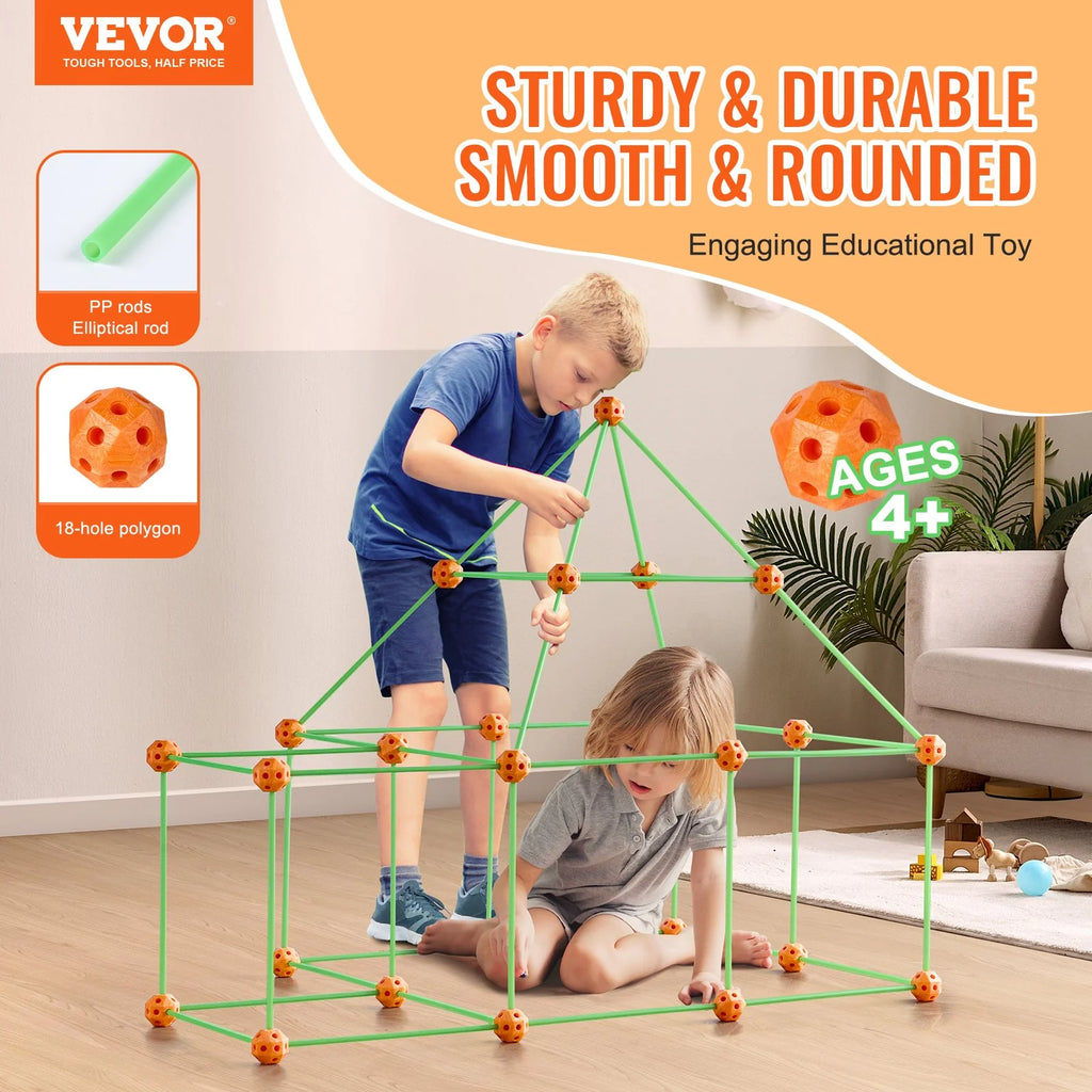 VEVOR Glow in the Dark Tent Fort Building Kit - 85P STEM Construction Toy for Kids