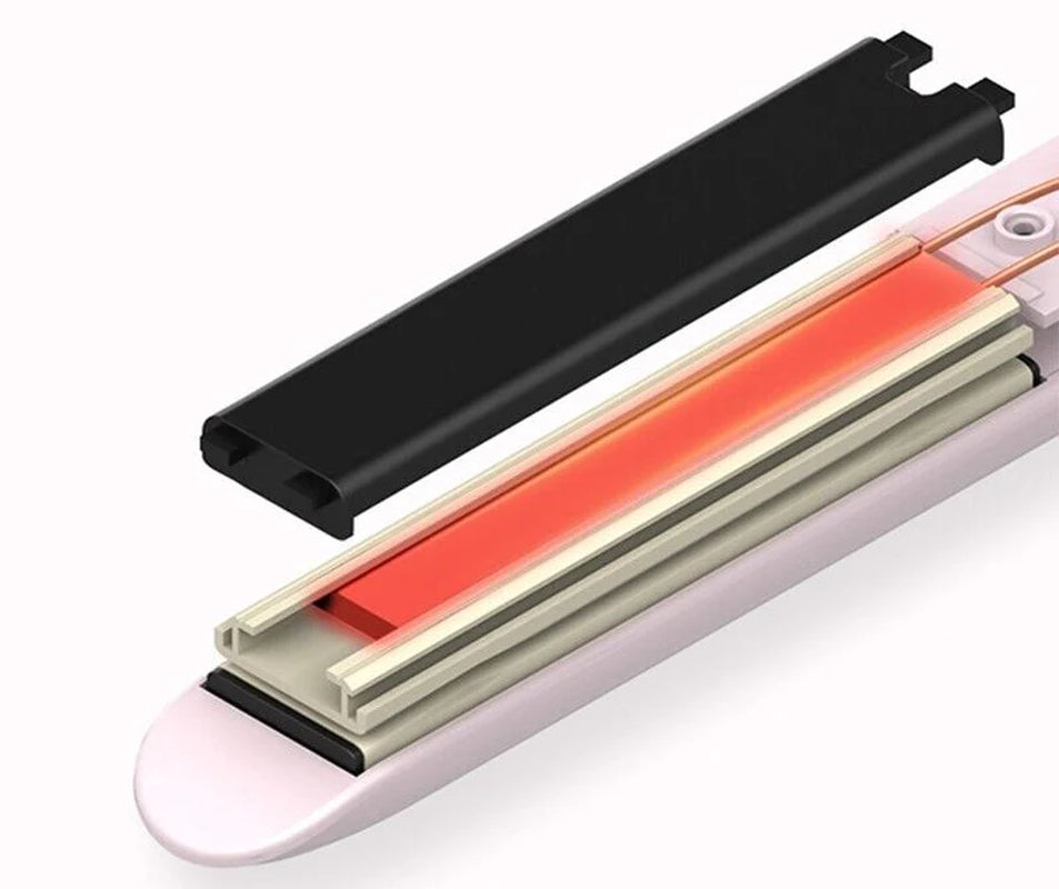 Professional Mini Portable Hair Straightener and Curler with Ceramic Technology