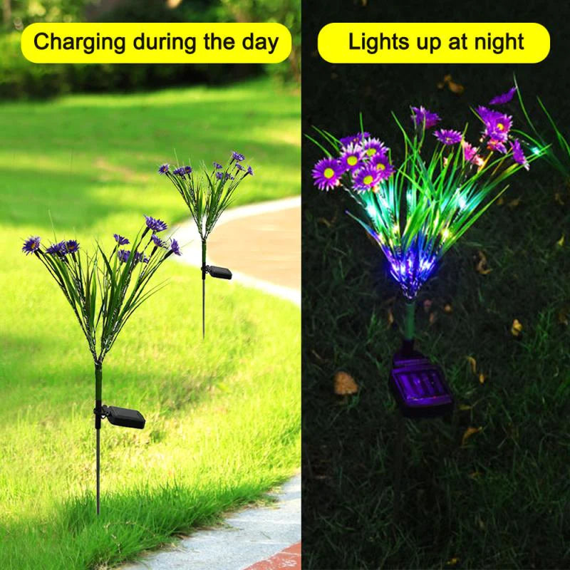 Illuminate Your Garden with Waterproof Solar LED Flower Stake Lights - Perfect Outdoor Patio Decoration!