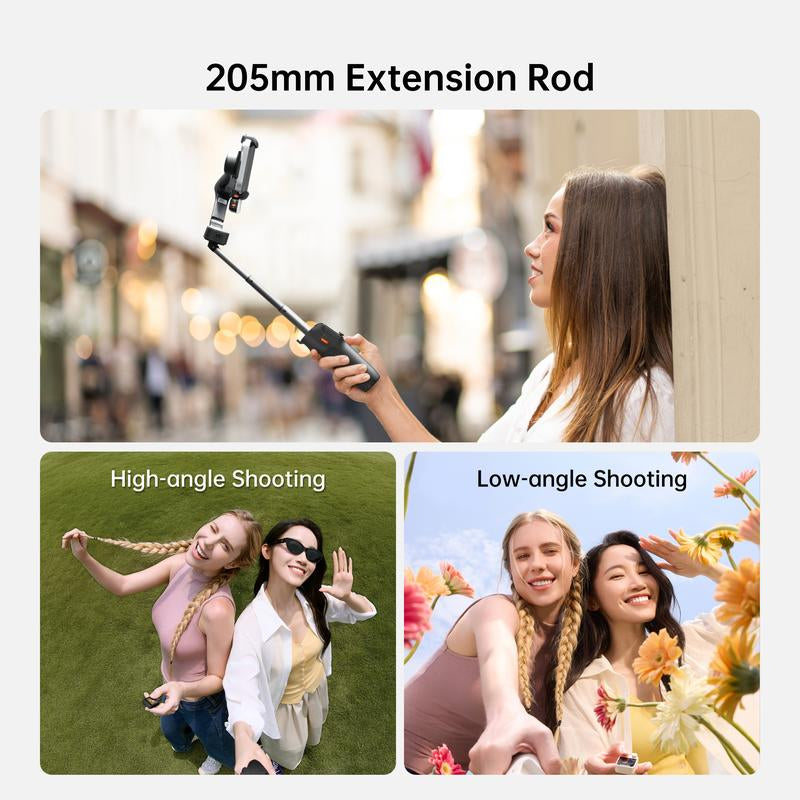 Hohem Isteady V3 Ultra Gimbal,Detachable Touchscreen Remote,Advanced AI Tracking with Any App,360° Infinite Pan Tracking,Select People&Obeject on Touchscreen to Track,3-Color Fill Light,3-Axis Stabilization, Compatible with Most Iphone&Android Series