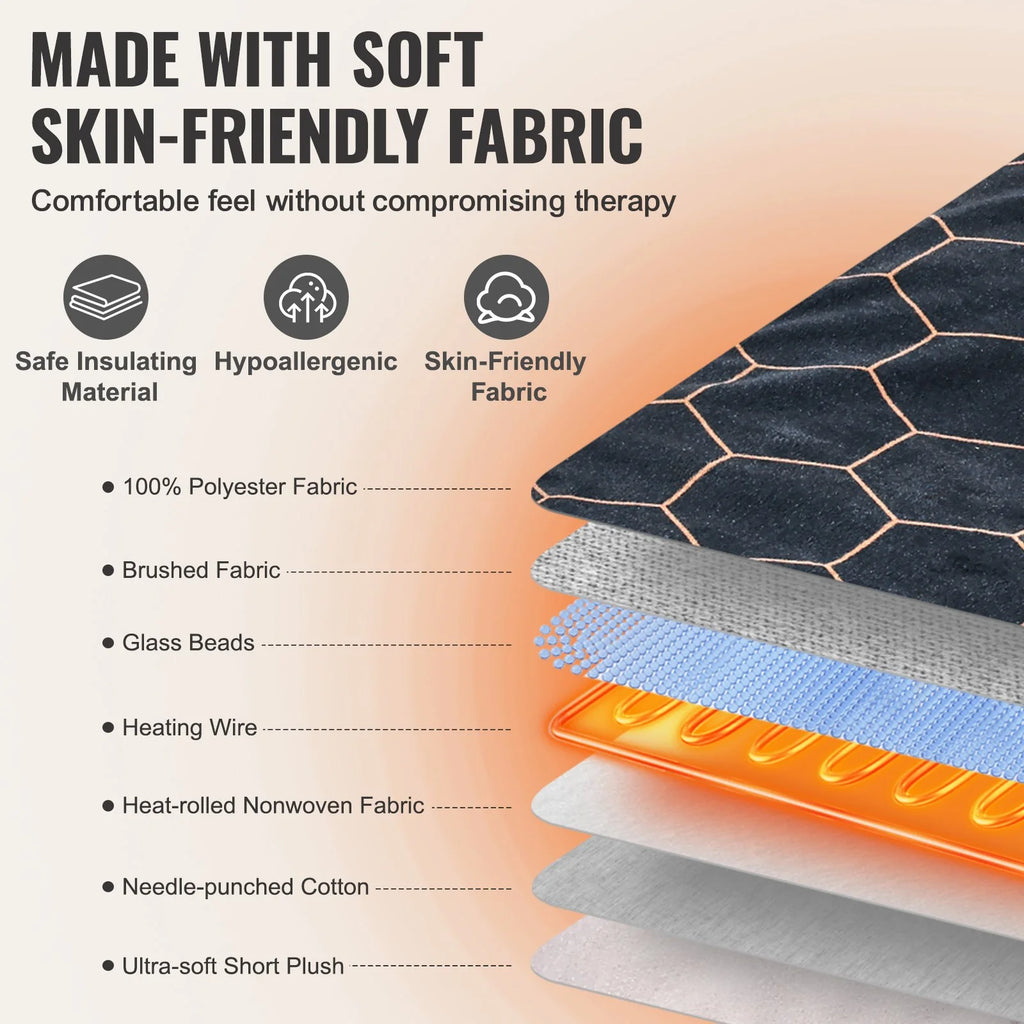 Experience Ultimate Pain Relief with VEVOR Weighted Heating Pad - Far Infrared Therapy, 12" x 24