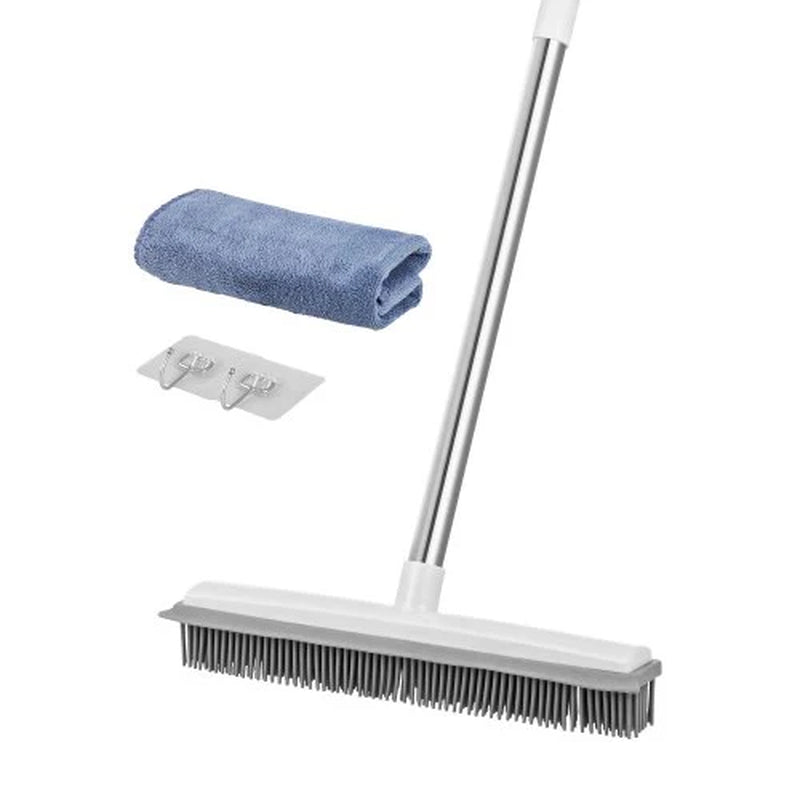 Adjustable 58.46" Rubber Pet Hair Removal Broom - Effortless Cleaning for Pet Owners