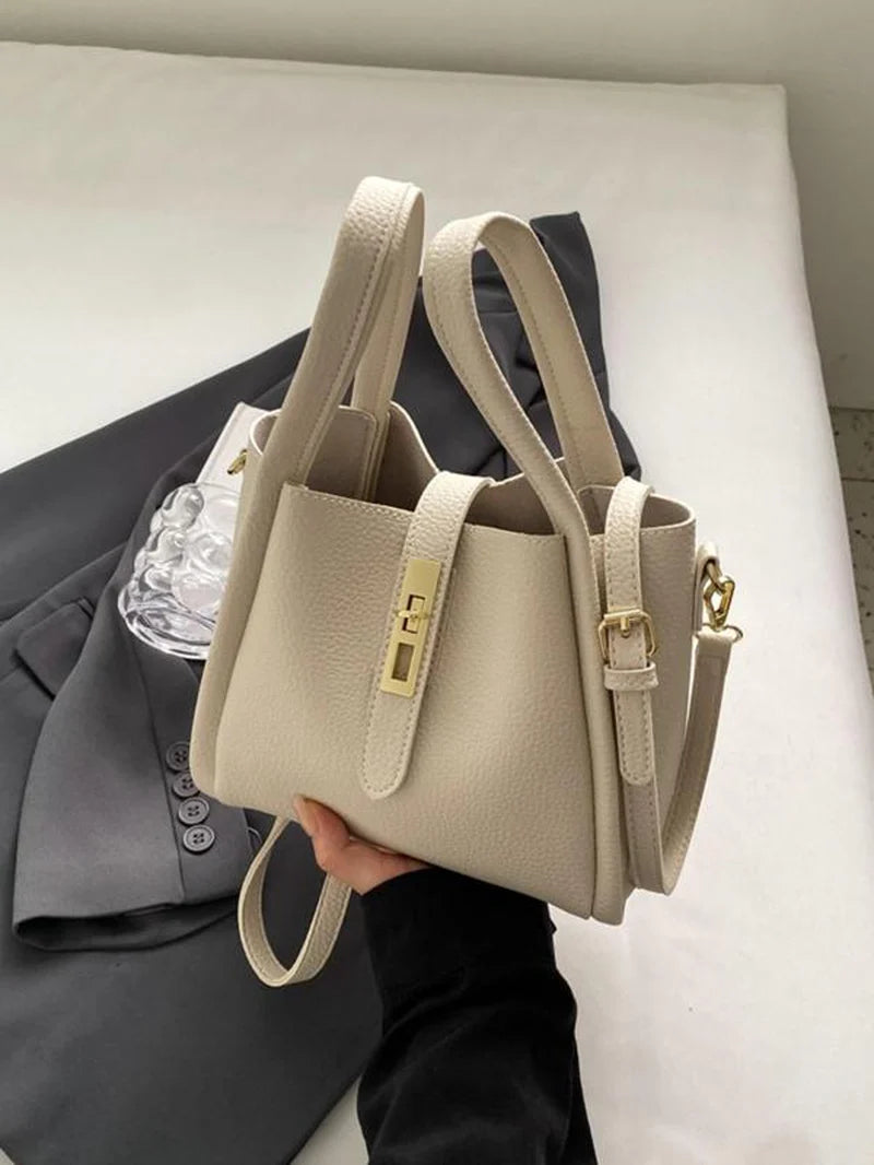 Chic Women's Faux Leather Bucket Bag - Stylish Crossbody with Adjustable Strap for Everyday Use