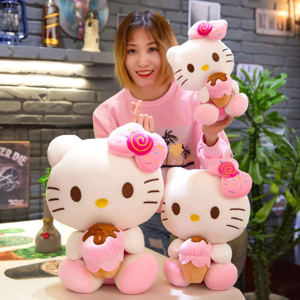 Sanrio 30Cm Hello Kitty Filling Plush Toys Stuffed Animal Kawaii Room Decorate Gift Plushies for Girls Gifts for Childrens