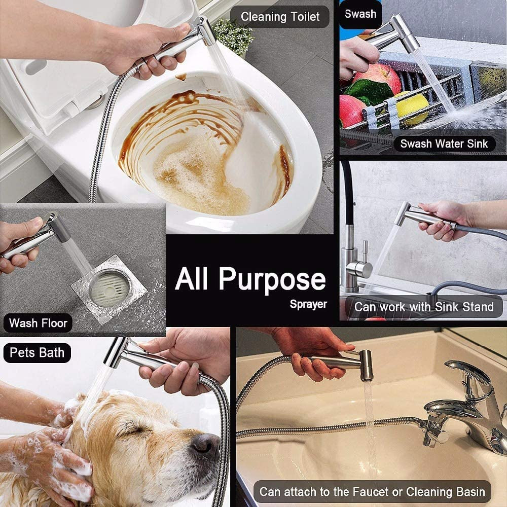 Upgrade Your Bathroom with the Premium Stainless Steel Toilet Shattaf Bidet Spray Hose and Handheld Shower Head