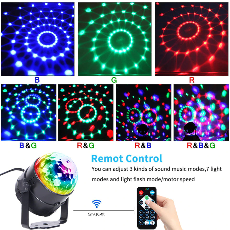 Strobe LED Disco Ball Lights - Sound Activated DJ Dance Lamp for Epic Party Vibes