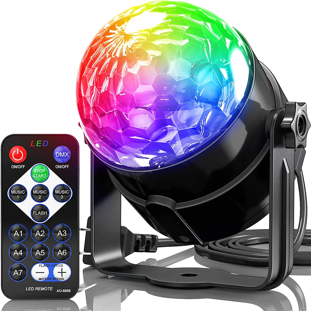 Strobe LED Disco Ball Lights - Sound Activated DJ Dance Lamp for Epic Party Vibes
