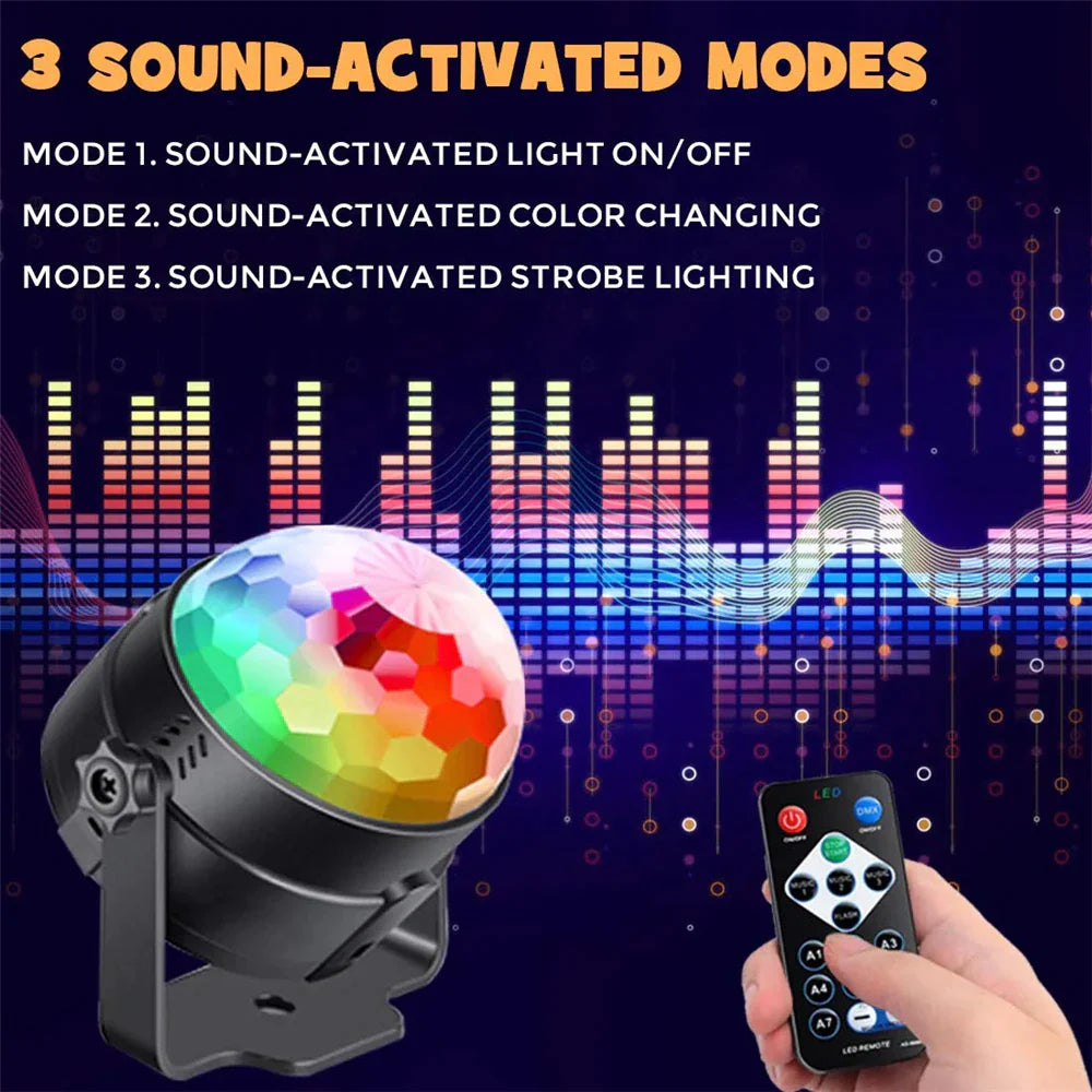 Strobe LED Disco Ball Lights - Sound Activated DJ Dance Lamp for Epic Party Vibes