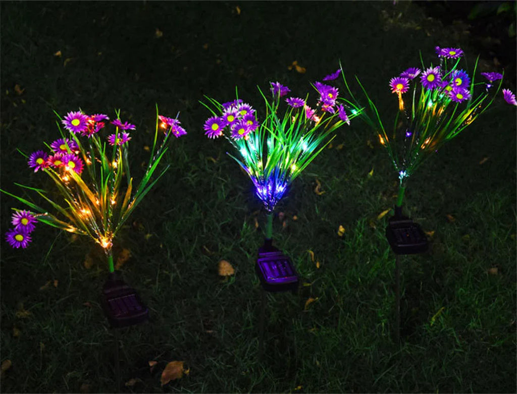 Illuminate Your Garden with Waterproof Solar LED Flower Stake Lights - Perfect Outdoor Patio Decoration!