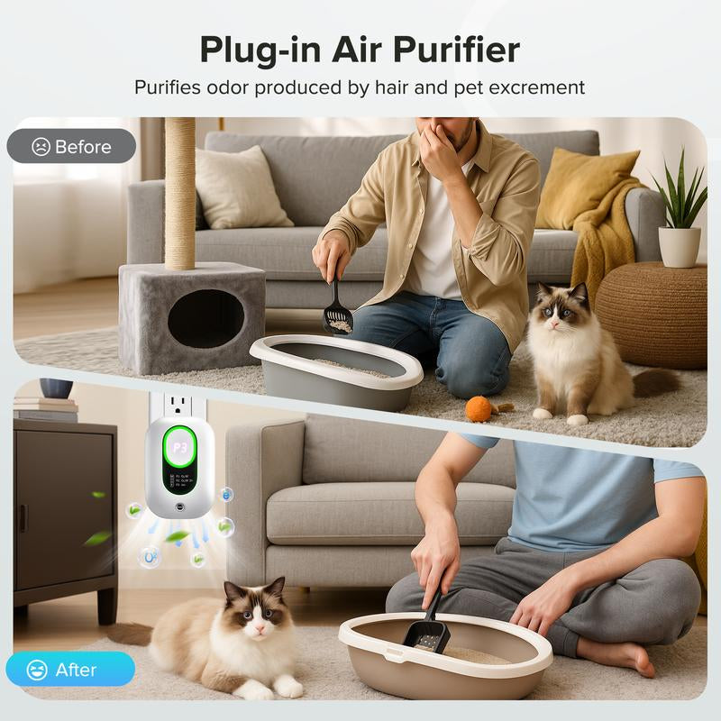 Youngsa 2-In-1 Negative Ion & Ozone Eliminator for Strong Odor 99% Air Ionizers, Ozone Odor Removal,Plug in & Type-C Portable Air Filter Odor for Bedroom,Kitchen,Pets,Toilet,Shoe,Garage,Smoke Dust, Cat Litter Deodorizer Mini Air Cleaner