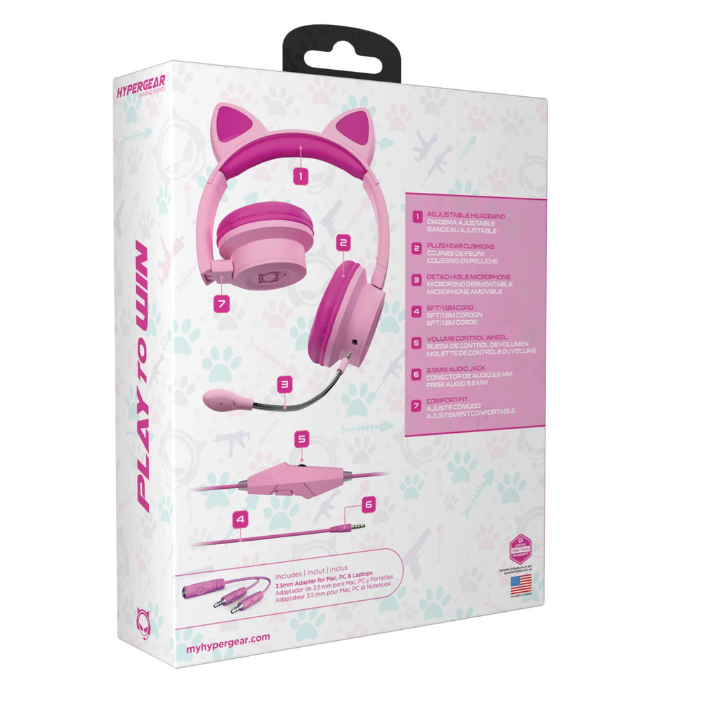 Hypergear Kombat Kitty Gaming Headset - Immersive Sound with Detachable Mic