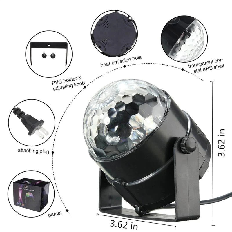 Strobe LED Disco Ball Lights - Sound Activated DJ Dance Lamp for Epic Party Vibes