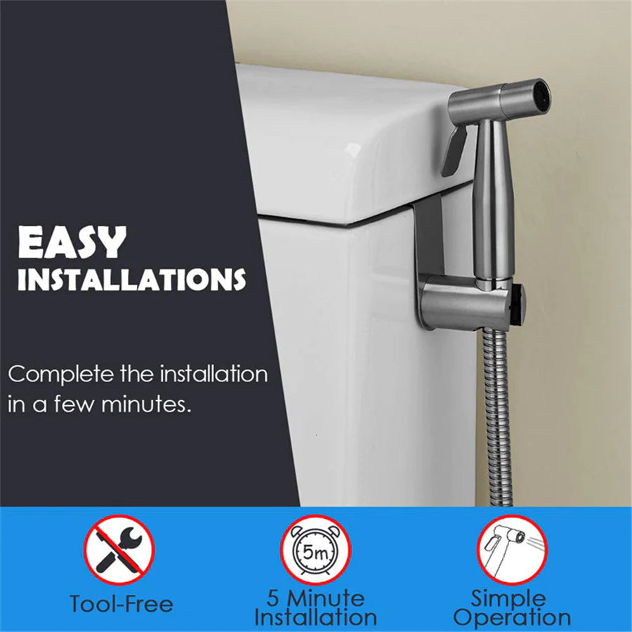 Upgrade Your Bathroom with the Premium Stainless Steel Toilet Shattaf Bidet Spray Hose and Handheld Shower Head
