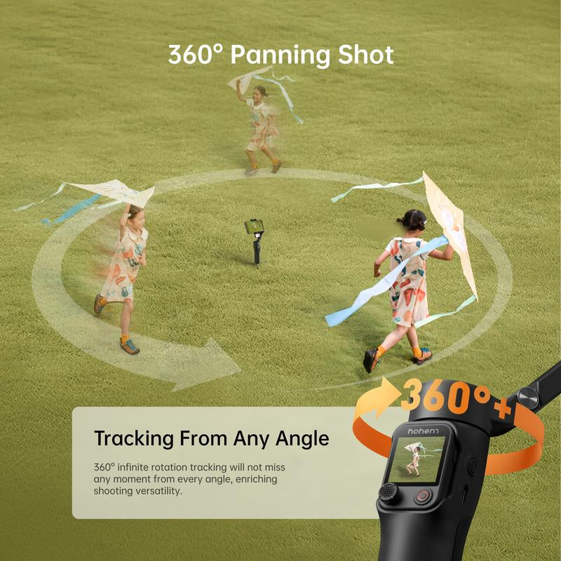 Hohem Isteady V3 Ultra Gimbal,Detachable Touchscreen Remote,Advanced AI Tracking with Any App,360° Infinite Pan Tracking,Select People&Obeject on Touchscreen to Track,3-Color Fill Light,3-Axis Stabilization, Compatible with Most Iphone&Android Series