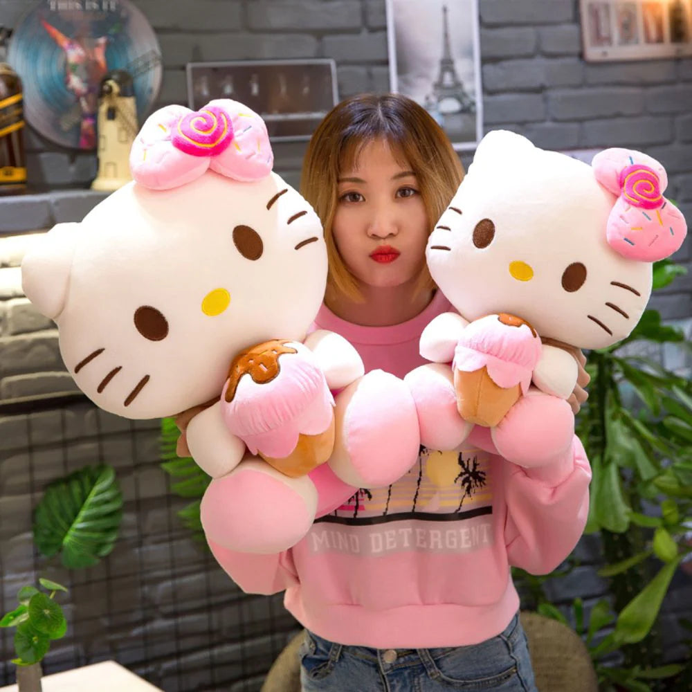 Sanrio 30Cm Hello Kitty Filling Plush Toys Stuffed Animal Kawaii Room Decorate Gift Plushies for Girls Gifts for Childrens