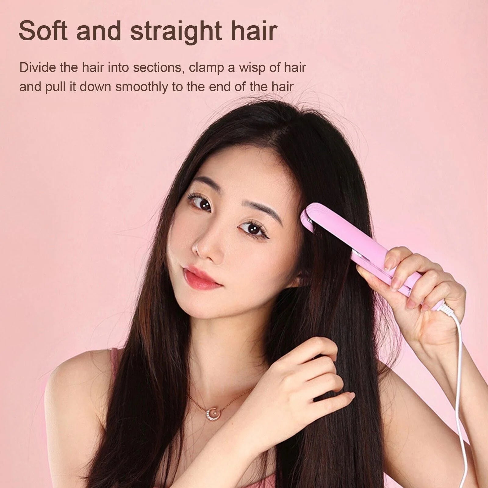 Professional Mini Portable Hair Straightener and Curler with Ceramic Technology