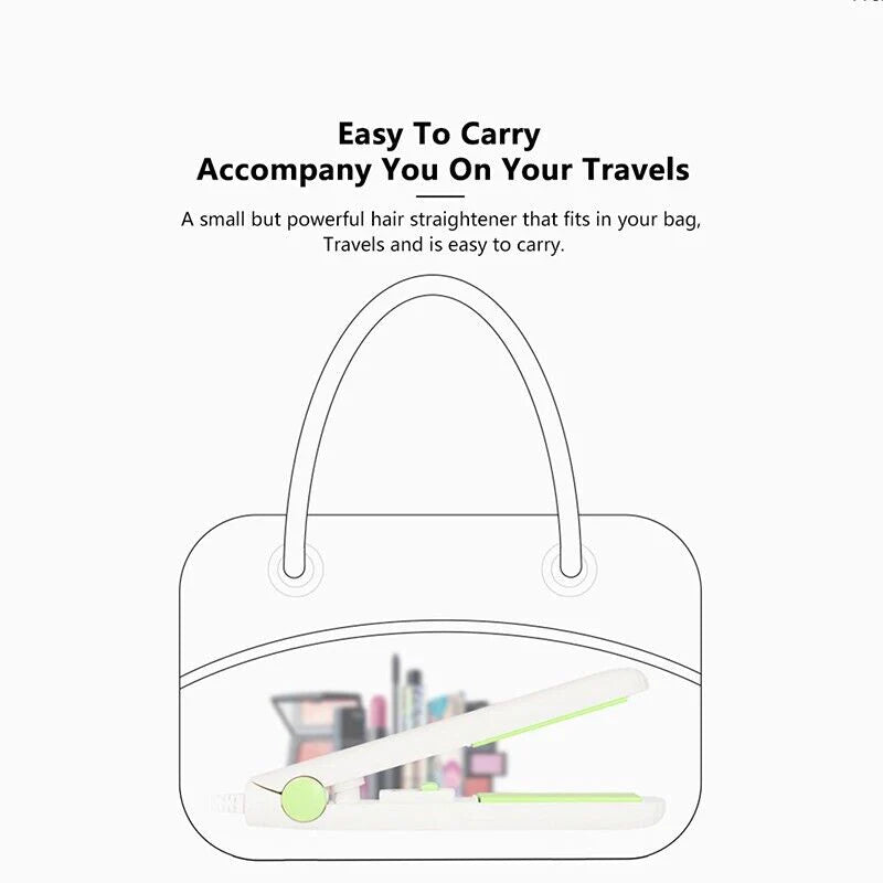 Professional Mini Portable Hair Straightener and Curler with Ceramic Technology