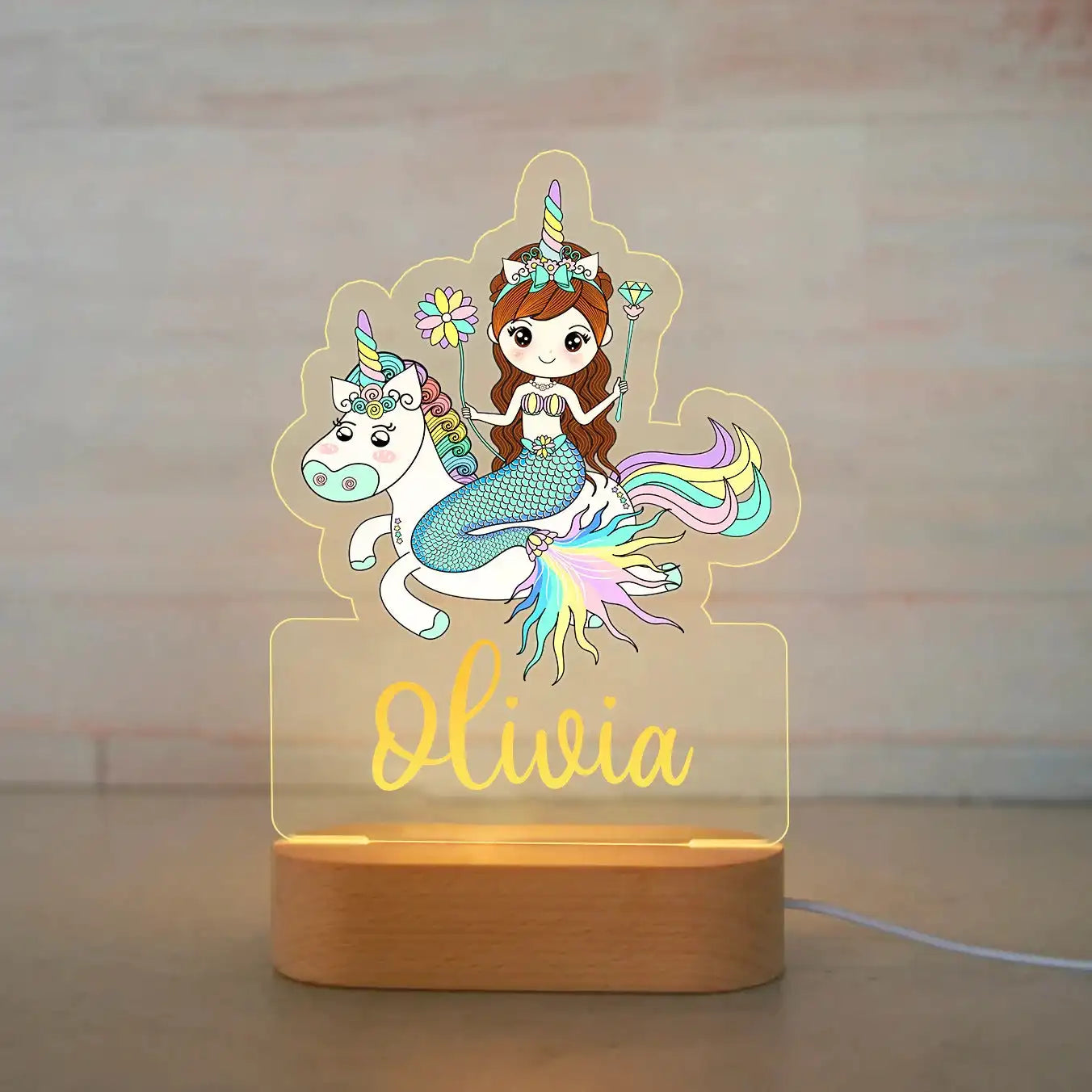 Personalized Night Light, Custom Name Acrylic Lamp - Room Decoration