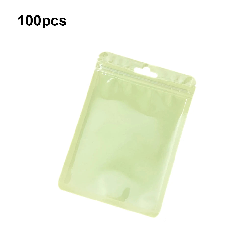 100Pcs Packaging Bag/Pouches; Reusable with Display