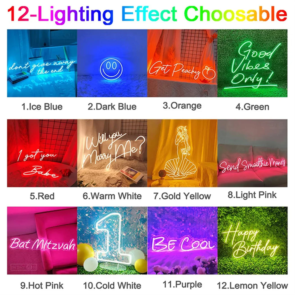 Custom LED Name Signs - Gift for Wall Decor, Personalized Gifts