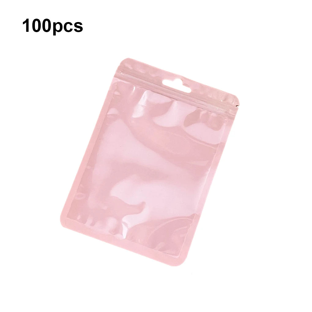 100Pcs Packaging Bag/Pouches; Reusable with Display