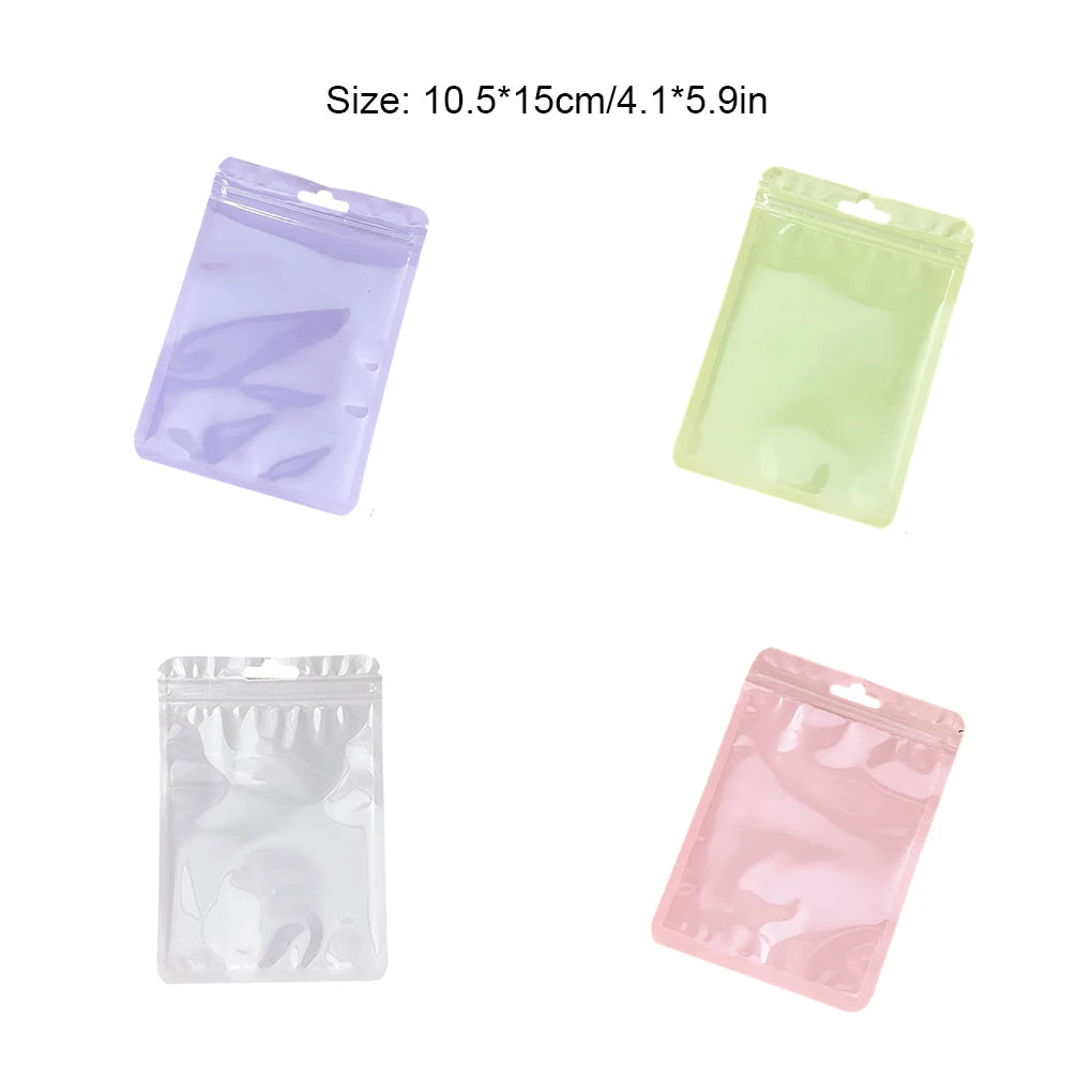 100Pcs Packaging Bag/Pouches; Reusable with Display