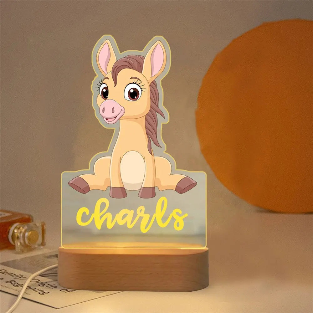 Personalized Night Light, Custom Name Acrylic Lamp - Room Decoration