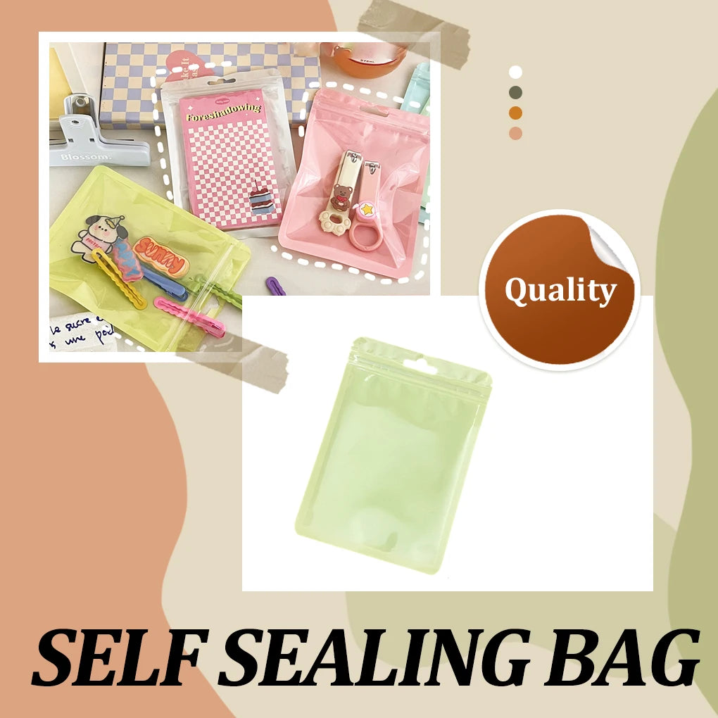 100Pcs Packaging Bag/Pouches; Reusable with Display